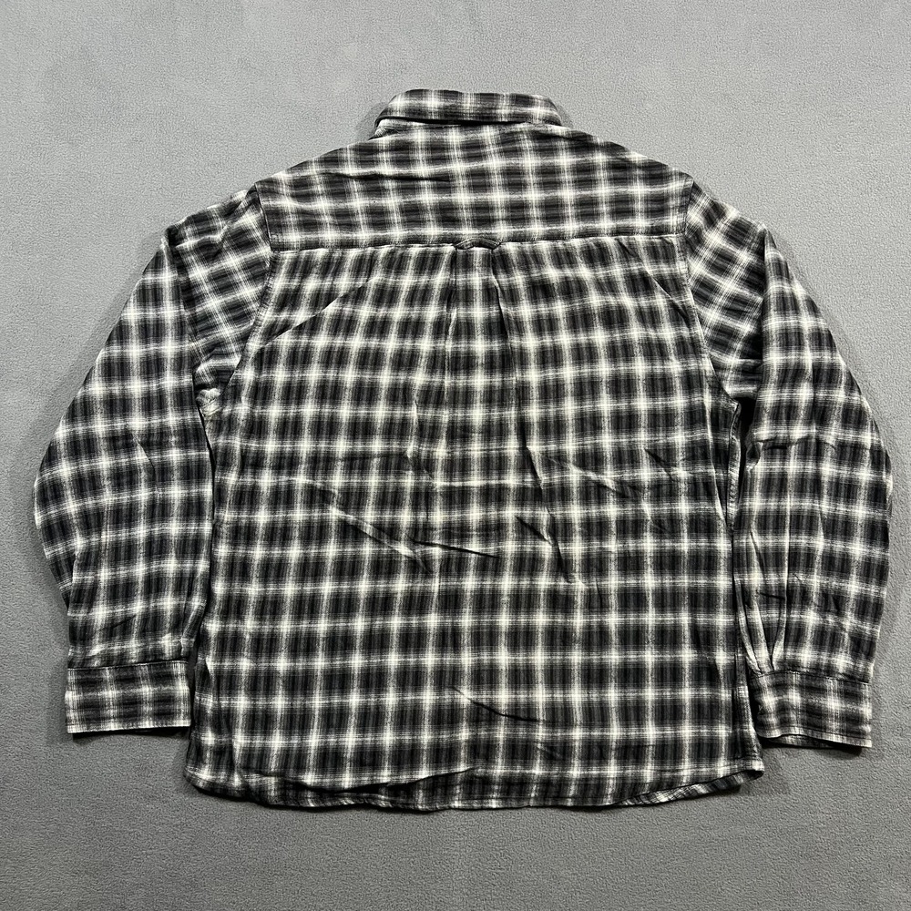 Field & Stream‎ Shirt Mens Large Black Gray Flannel Plaid Workwear Casual Cotton - Picture 6 of 6